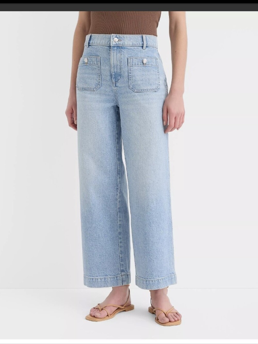 Ann Taylor Loft Petite Palmer Wide Leg Crop Jeans - Picture 2 of 6